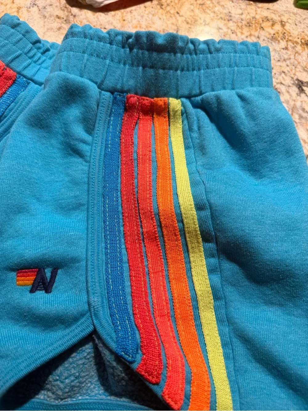 Aviator Nation blue 5 stripe shorts